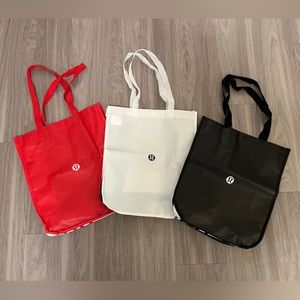 3 (Lot) Lululemon Athletica Large Reusable Shopping Bags
